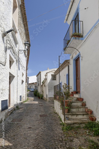 Fototapeta Naklejka Na Ścianę i Meble -  A small street in Oppido Lucano, a rural town in the province of Potenza in Italy.