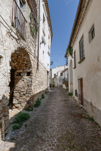 Fototapeta Naklejka Na Ścianę i Meble -  A small street in Oppido Lucano, a rural town in the province of Potenza in Italy.