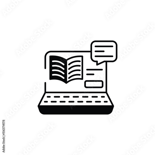 E Learning icon design with white background stock illustration
