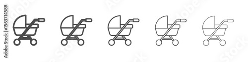 baby stoller icon simple isolated vector sign