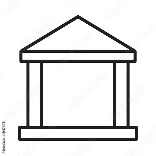 Simple Line Drawing of a Classical Pavilion or Gazebo Architectural Icon, Vector Illustration, Design Element for Projects, Websites, and Applications