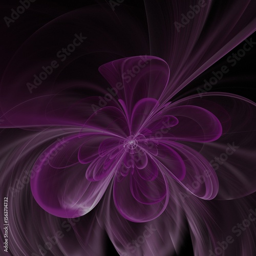 Fantasy fractal flower on dark background. Floral as pattern for your graphic design