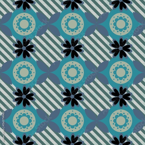Blue abstract seamless background with different shapes, folded into a seamless pattern.
Abstract multicolored texture for printing on paper, fabric, background for other graphic design.