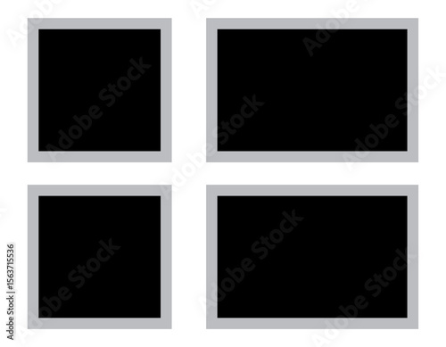 Polaroid photo frames collection Tree empty white photo frame mockups stock vector