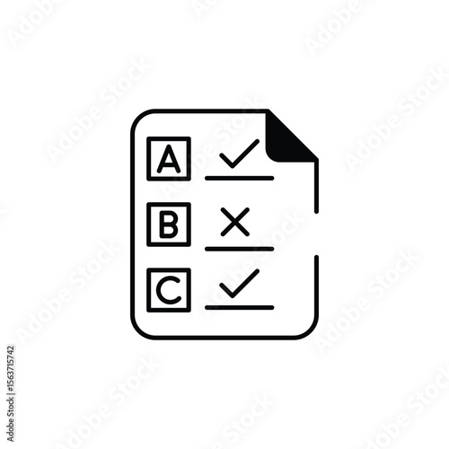 Multiple Choice Test icon design with white background stock illustration