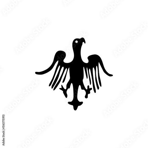 silhouettes with heraldic motifs in black Vector