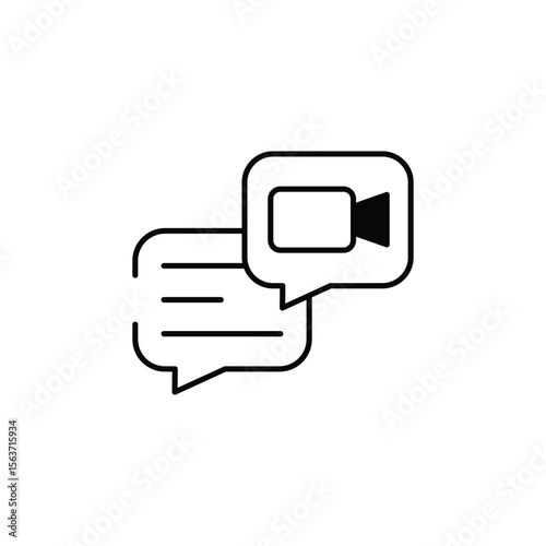 Video Chat icon design with white background stock illustration