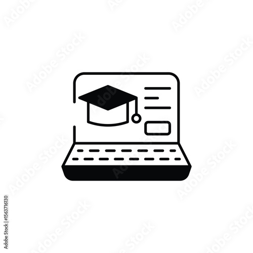 E Learning icon design with white background stock illustration