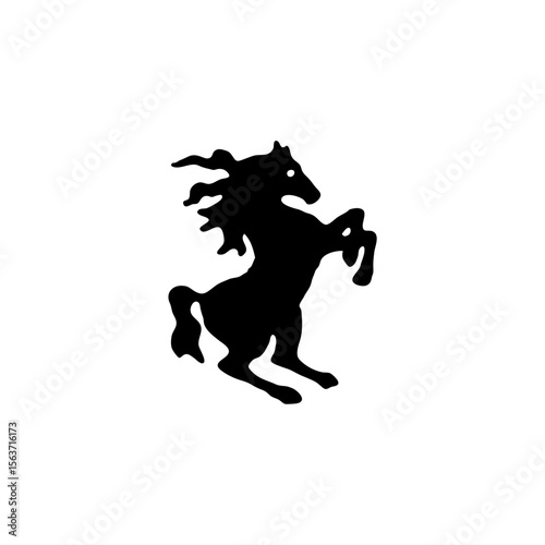 silhouettes with heraldic motifs in black Vector