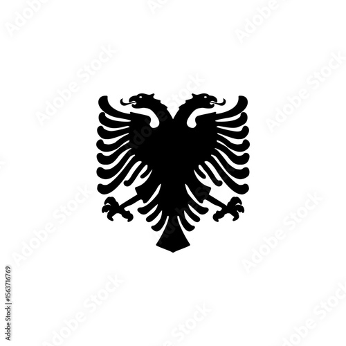 silhouettes with heraldic motifs in black Vector