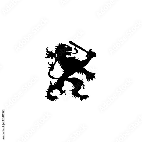 silhouettes with heraldic motifs in black Vector