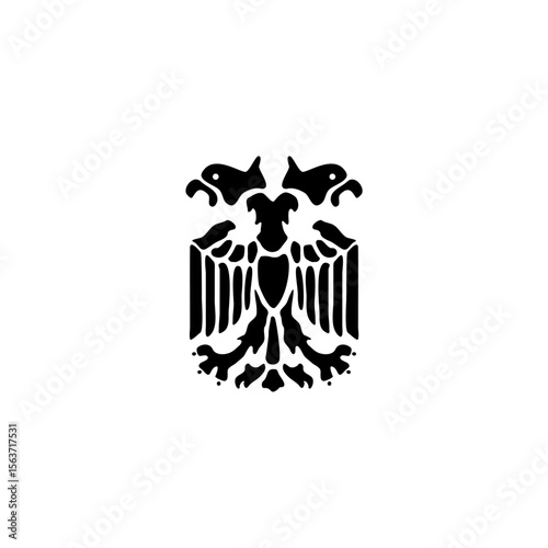 silhouettes with heraldic motifs in black Vector