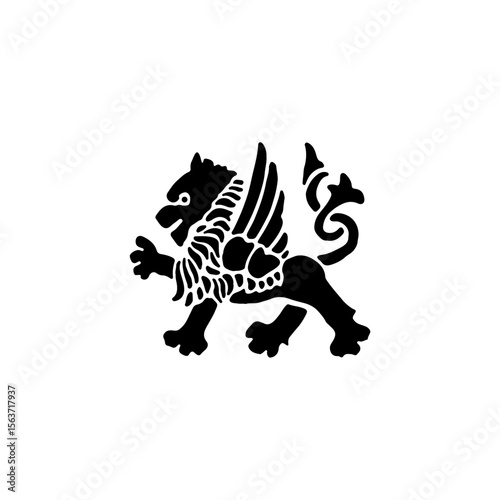 silhouettes with heraldic motifs in black Vector