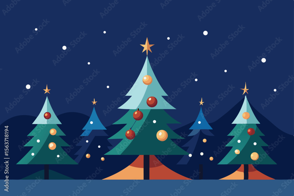 Obraz premium christmas tree with snowflakes
