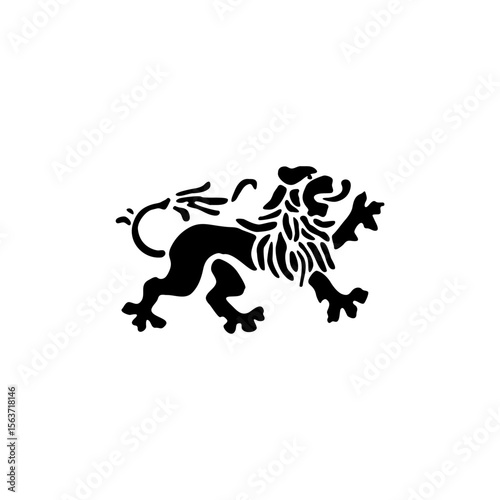 silhouettes with heraldic motifs in black Vector