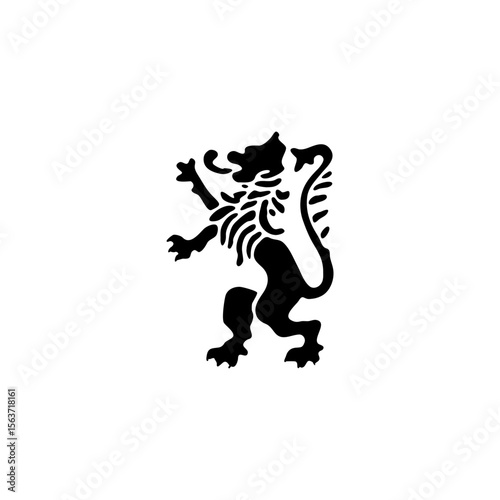 silhouettes with heraldic motifs in black Vector