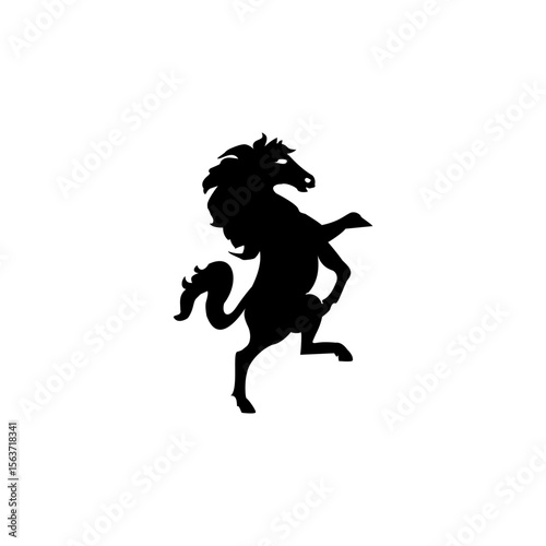 silhouettes with heraldic motifs in black Vector