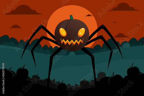 halloween background with spider