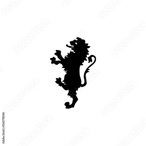 silhouettes with heraldic motifs in black Vector