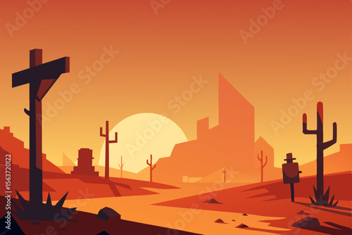 sunset over the city