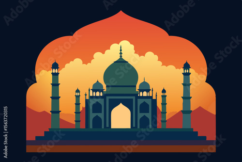 taj mahal vector illustration