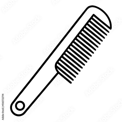 Simple black line drawing of a comb on a white background