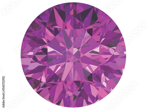 Purple gemstone rendering conveys a sense of opulence and charm, making it ideal for high-end jewelry or decorative purposes.