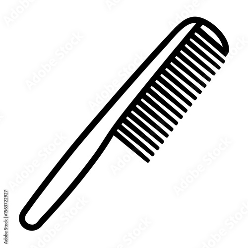 Simple black outline icon of a hair comb on a white background