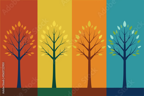 autumn trees vector