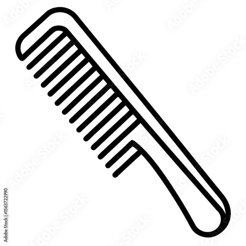 Simple black outline icon of a comb on a white background