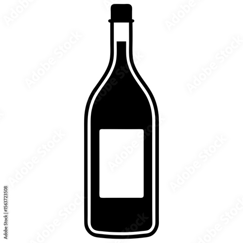 wine bottle isolated on white