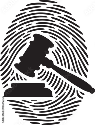 Gavel Fingerprint Justice Forensics Law Evidence