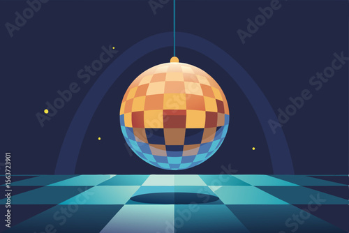 disco ball on blue background