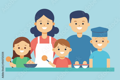 happy family vector illustration