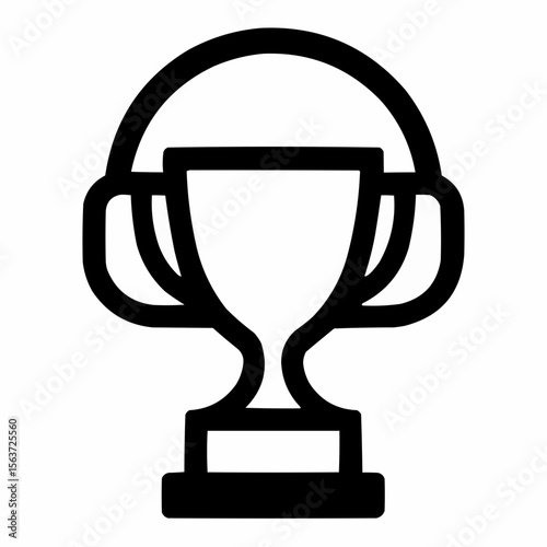 Trophy with headphone details. Industry recognition