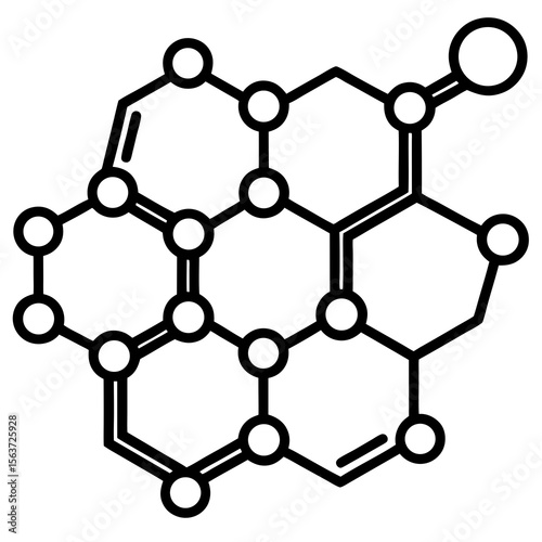 Collagen Molecule Outline Vector | Generative AI & Linocut Silhouette Design