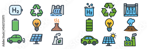 Exploring various energy sources and their representations in sustainable technology concepts