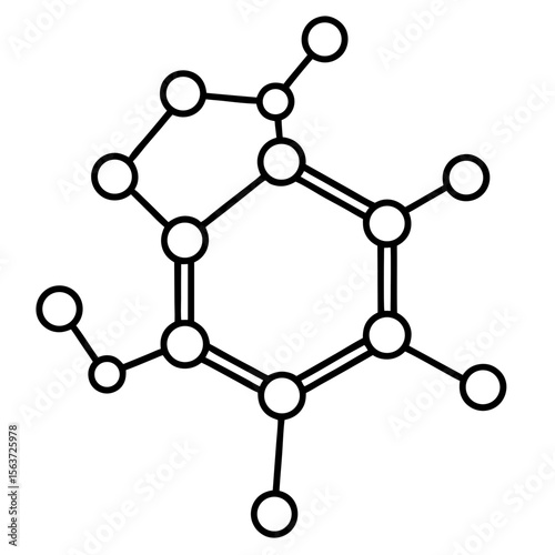 Collagen Molecule Outline Vector | Generative AI & Linocut Silhouette Design