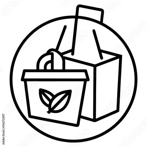 Eco-Friendly Packaging Icon Set – Generative AI Vector & Linocut Silhouette Design
