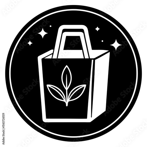 Eco-Friendly Packaging Icon Set – Generative AI Vector & Linocut Silhouette Design