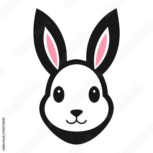 Cruelty-Free Bunny Icon Vector - Generative AI Linocut Silhouette Design