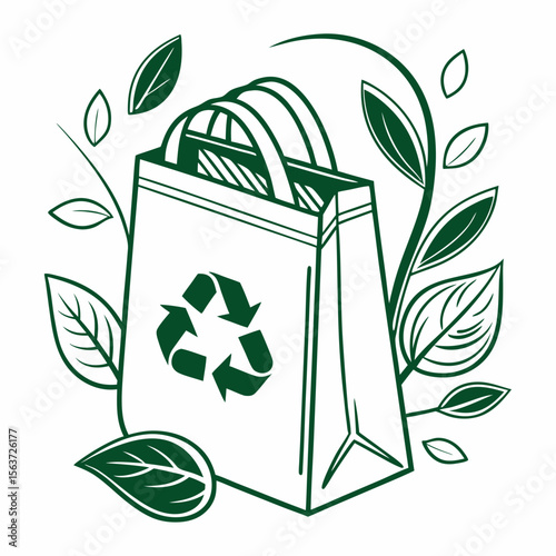 Eco-Friendly Packaging Icon Set – Generative AI Vector & Linocut Silhouette Design