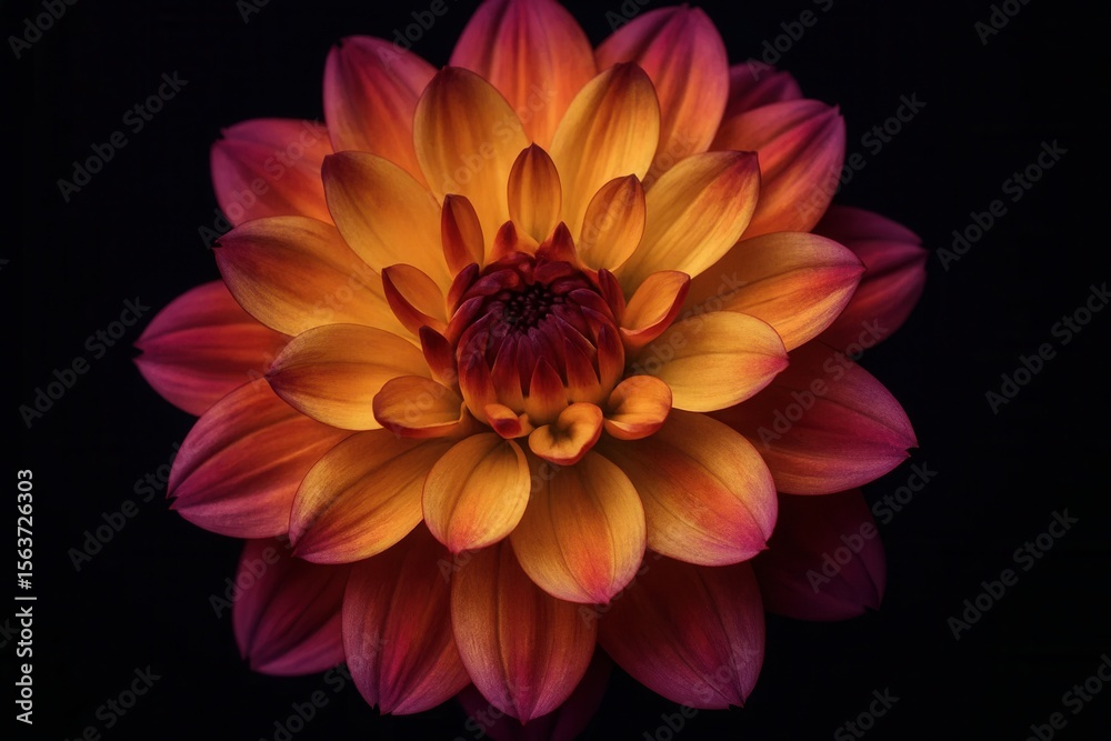 Obraz premium A close up of a flower on a black background