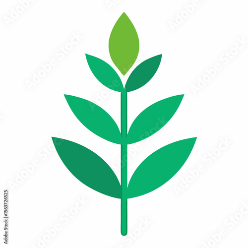 Natural Plant Icon Vector | Generative AI & Linocut Silhouette Design