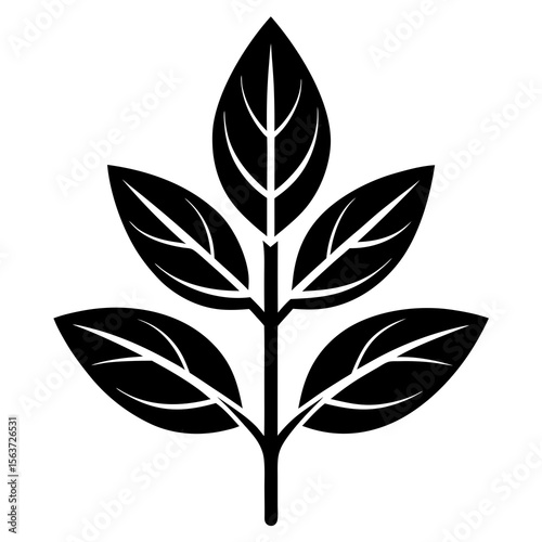 Natural Plant Icon Vector | Generative AI & Linocut Silhouette Design