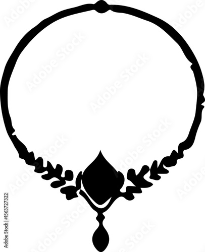 Necklace Silhouette Vector Set, Elegant Necklace Vector Art, Fashion Necklace Silhouette Design, Jewelry Necklace Outline Vector, Pendant Necklace Silhouette Pack, Stylish Necklace Vector Collection, 