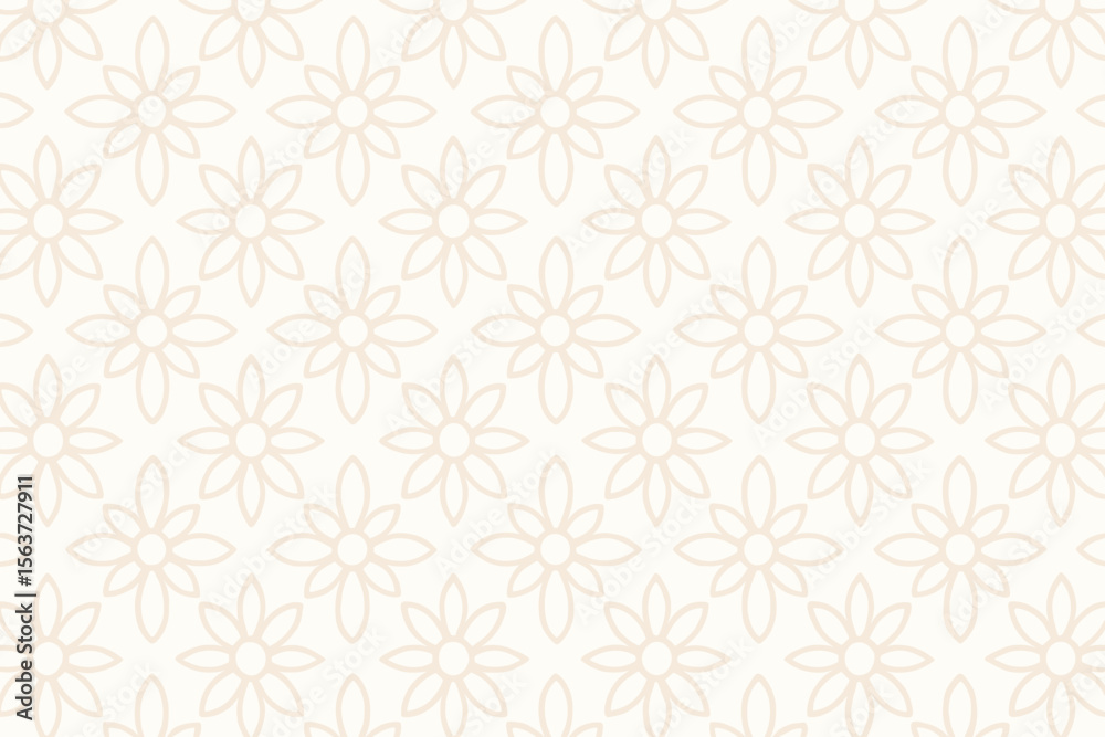 Fototapeta premium Seamless beige floral pattern on light background