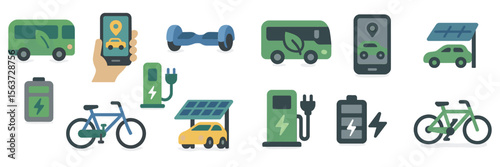 Exploring sustainable transportation options with electric vehicles and green technology elements