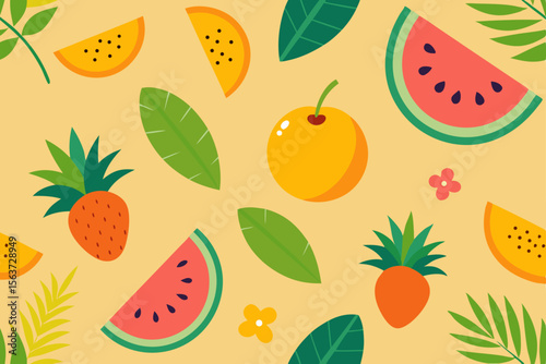 seamless background with fruits