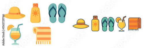 Bright beach essentials for a sunny day of relaxation and fun by the shore